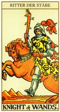 Tarot Tageskarte - Ritter der Stäbe
